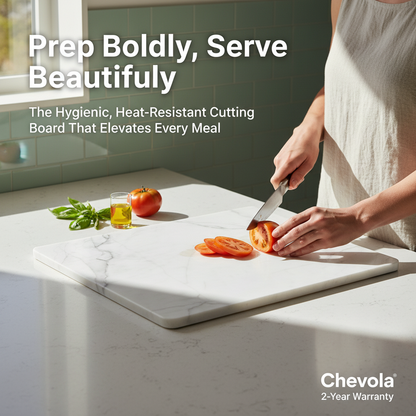 Chevola 2CHEFF – WHITE Marble Cutting Board