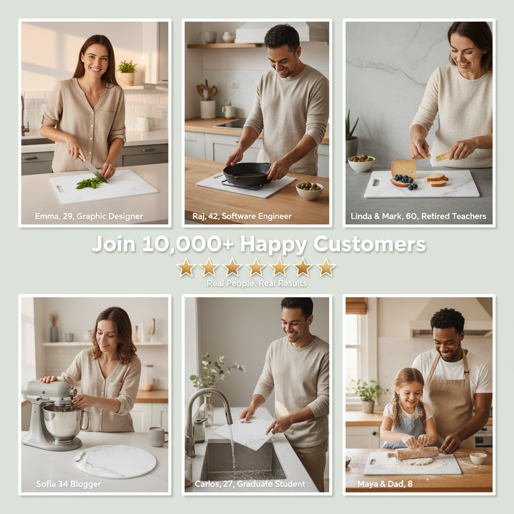 Chevola 2CHEFF – WHITE Marble Cutting Board